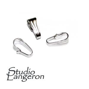 14K Solid white gold Snap-On medium 7.2x3.0 mm pendant Bail, Solid gold snap on Bail, Bail gold, Bail findings, Jewelry making - 1 piece
