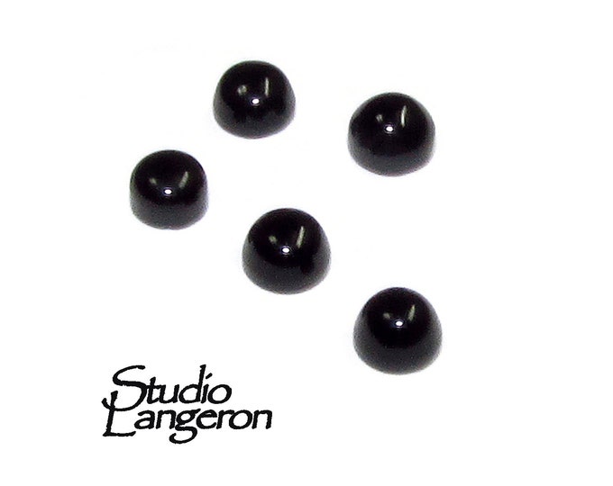 3 mm Black onyx Cabochon Natural Gemstone Calibrated Size, Black onyx Gemstone, Natural gemstone, Round cabochon, Jewelry making - 1 piece