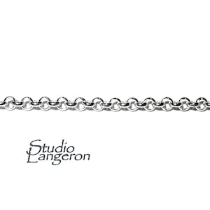 1.5 mm 925 Sterling Silver Rolo Cable Chain, silver shiny chain, silver chain, Jewelry making, Rolo Chain, Sterling silver - 1 Ft (30 cm)