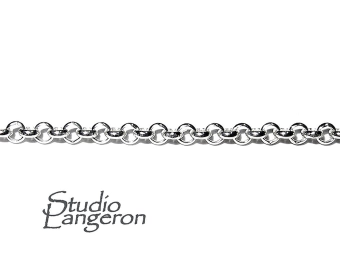 1.5 mm 925 Sterling Silver Rolo Cable Chain, silver shiny chain, silver chain, Jewelry making, Rolo Chain, Sterling silver - 1 Ft (30 cm)