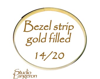 14/20 Gold filled bezel strip thickness 0.25mm (30 GA) Width 3.0, 4.0mm, Setting, Jewelry making, Gold filled bezel strip - 4 inch (10 cm)