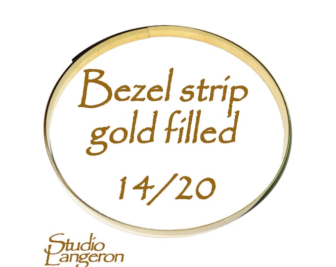 14/20 Gold filled bezel strip thickness 0.25mm (30 GA) Width 3.0, 4.0mm, Setting, Jewelry making, Gold filled bezel strip - 4 inch (10 cm)