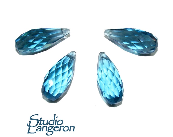 Natural Blue topaz Teardrop faceted Beads size 20x8 mm, Blue topaz Gemstone, Jewelry making, Natural Gemstone Teardrop beads - 1 piece