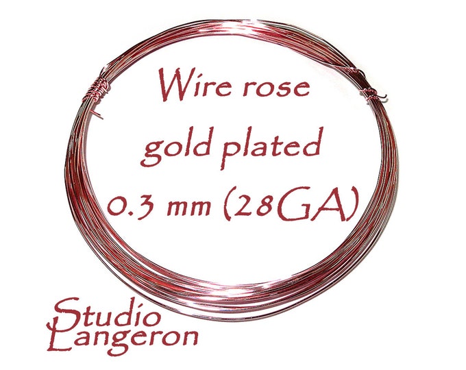 ON SALE!!! 4.5 meters (15 Feet) Rose Gold Plated wire 0.3 mm (28 GA), Wire Wrapping, Gold Plated wire, Rose Gold Plated, Jewelry making