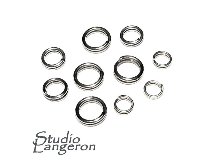14K Solid white gold Split ring size 3.5, 4.5, 5.5 mm, 14K Solid white gold, Gold Split ring, Solid gold ring, Jewelry making - 1 piece