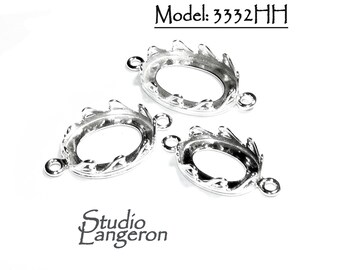 May include: Three silver oval-shaped pendant settings with a crown-like design around the edge. The model number 3332HH is visible in the image.