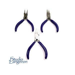 3-piece Mini Plier set for Jewelry Making PL33, BeadSmith, Length 76 mm (3.0 inch) each, Jewelry making  - 1 piece