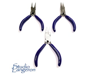 3-piece Mini Plier set for Jewelry Making PL33, BeadSmith, Length 76 mm (3.0 inch) each, Jewelry making  - 1 piece