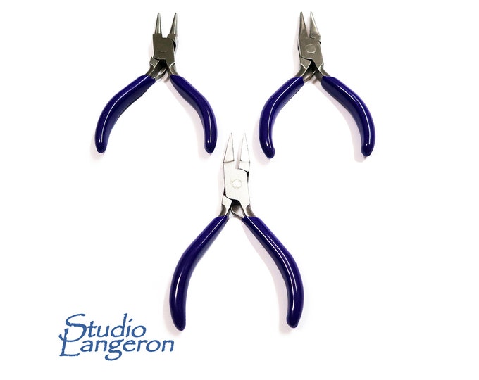 3-piece Mini Plier set for Jewelry Making PL33, BeadSmith, Length 76 mm (3.0 inch) each, Jewelry making  - 1 piece