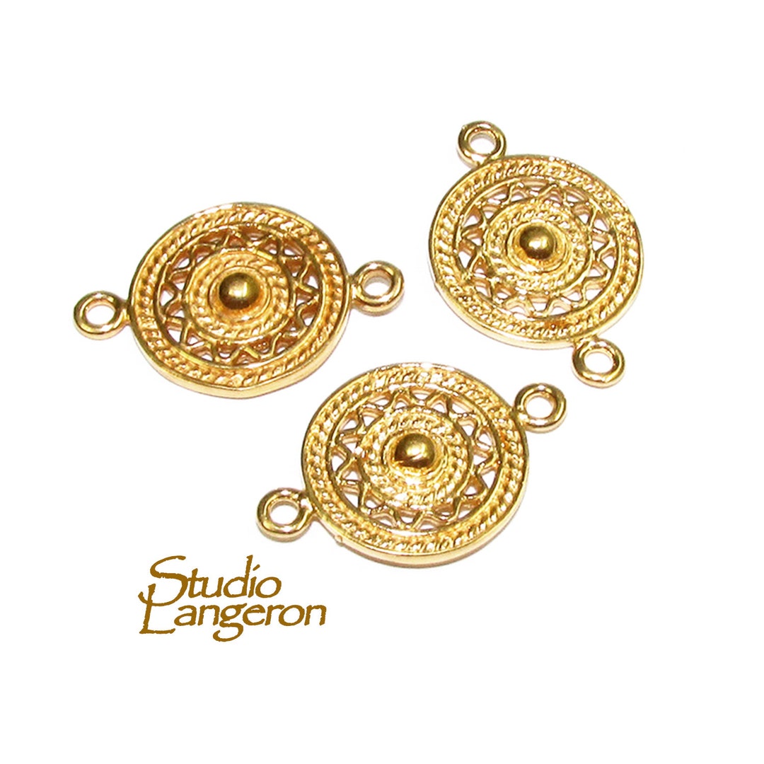 14K Gold Filled Connector Size 13x13 Mm, Gold Filled Link Component