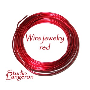 Red jewelry wire Half-Hard thickness 30, 28, 26, 24, 22, 20, 18, 16 GA, Wire Wrapping, Red wire, Jewelry making, Wire – 1 meter (3.30 ft)