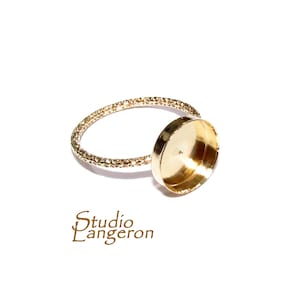 14K Yellow gold filled blank ring with bezel cup 10 mm size 4, 5, 6, 7, 8, 9, 10, Base ring, Gold filled ring, bezel cup, Setting - 1 piece
