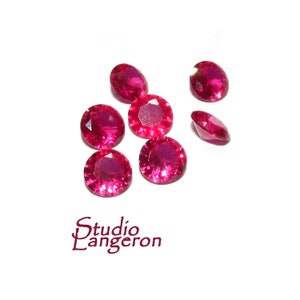 Natürlicher zertifizierter roter Rubin, rund, Größe 6 x 6 x 4 mm, Rubin-Edelstein, natürlicher Edelstein, Schmuckherstellung, natürlicher Rubin – 1 Stück
