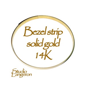 14K Solid gold bezel strip wire thickness 0.25 mm (30 GA) Width 3.0, 4.0, 5.0 mm, Setting, Jewelry making, Gold wire - 4 inch (10 cm)
