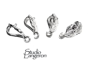 Argola decorativa para pingente em prata de lei 925 com fecho de argola, ideal para confecção de joias. (1 unidade)