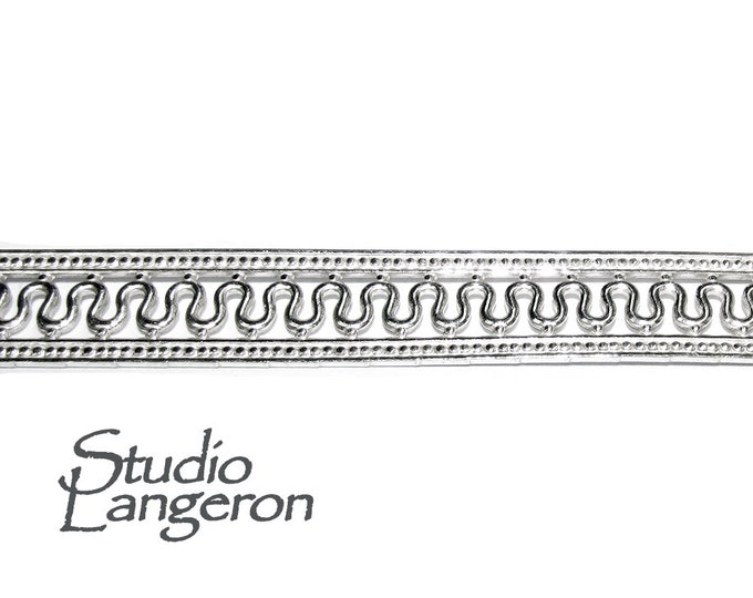 935 Argentium Silver Bezel wire, Gallery wire, Gallery ribbon, Gallery pattern, Jewelry making, Setting, Silver wire - 4 inch (10 cm)