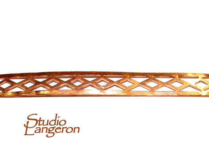 Natural Copper Bezel wire, Gallery wire, Gallery ribbon, Gallery pattern, Copper, Jewelry making, Setting, Wire, Findings - 4 inch (10 cm)