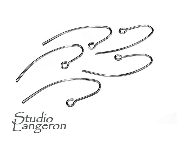 925 Sterling Silver Ear Wires with Open Ring, Silver earrings, Silver ear wire, Earring components, Jewelry making - 1pair (2 pieces)