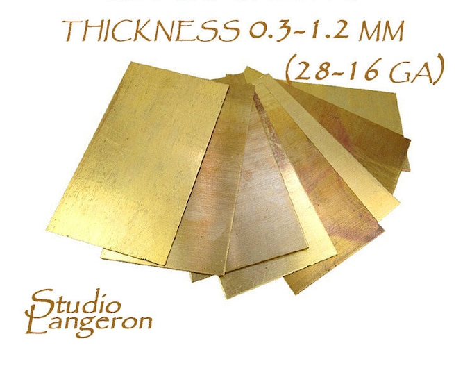 Natural brass sheets Thickness from 0.3 to 1.2 mm size 10x10 and 20x20 cm, Natural brass, brass, Brass plates, Sheets - 1 piece
