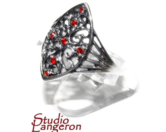 Statement Red topaz ring 925 sterling silver size 8, Handmade ring, single copy, 925 Silver ring, Red topaz, silver ring, gemstone, red ring