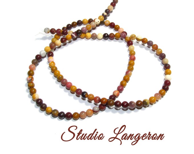 SALE!  Natural Mookaite Gemstone round Beads 3.5mm 1 strand 40cm (16 inch) long, Natural Mookaite, Jewelry making - 1 strand
