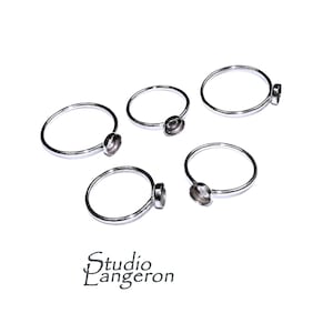 Anillo en blanco de plata de ley 925 con bisel de 4 mm, tamaño 4, 5, 6, 7, 8, 9, 10, 11, anillo de plata, bisel, anillo base, fabricación de joyas - 1 pieza