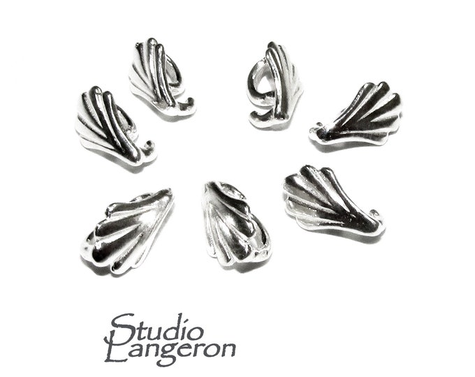 925 Sterling silver decorative Leaf Pendant Bails, sterling silver Bail, Jewelry making, Bail finding, bail for pendant, silver - 1 piece