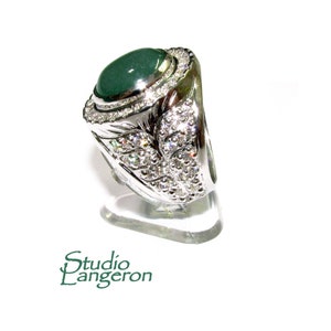 Chrysoprase ring 925 sterling silver size 9, handmade ring, single copy, Cocktail ring, Statement Ring, Chrysoprase, silver ring, gemstone
