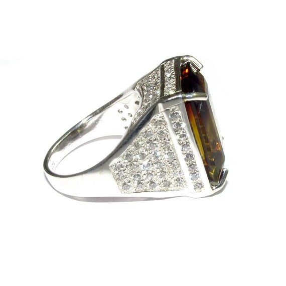 ステートメントアメトリンアメージングリング925スターリングシルバー