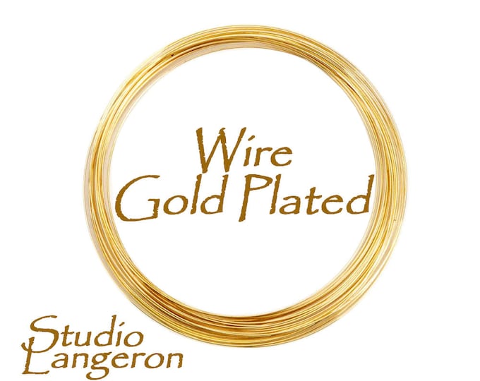 Gold Plated wire Half-Hard thickness 32, 30, 28, 26, 24, 22, 20, 18, 16 GA, Wire, Gold Plated wire, Jewelry making– 1 meter (3.30 ft)