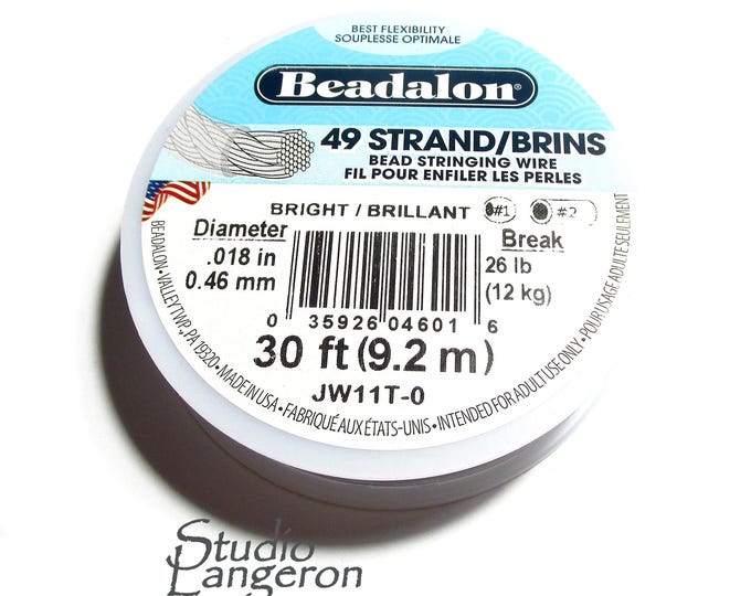 Beading wire Beadalon 49 Strand size 0.46 mm silver color, Wire, Beadalon, Beading wire, Beading, Silver wire - 1 spool