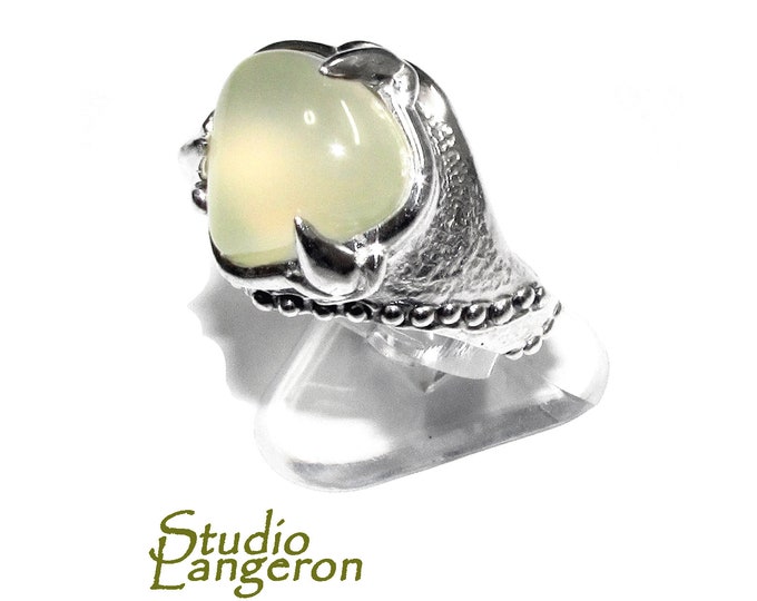 Statement Natural white opal ring 925 sterling silver size 6 1/2, Handmade ring, single copy, White opal, silver ring, gemstone