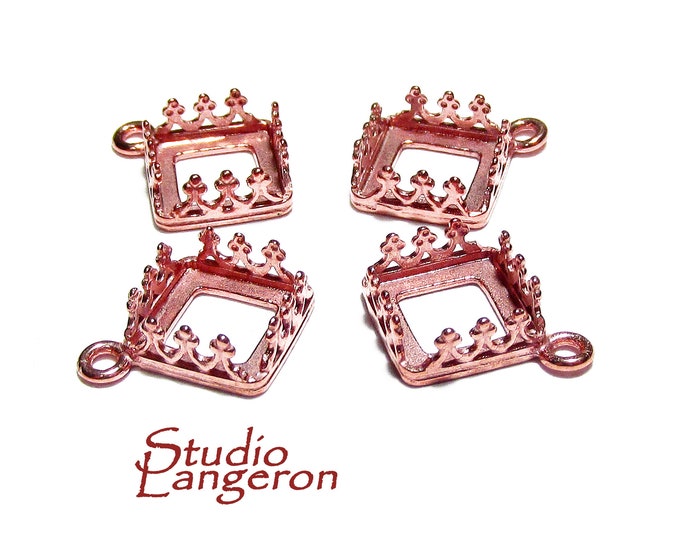 14K Rose gold filled Square Bezel Cup size 8x8 mm, Bezel cup, Setting, Gold Filled bezel cup, Jewelry making, Rose Gold Filled - 1 piece