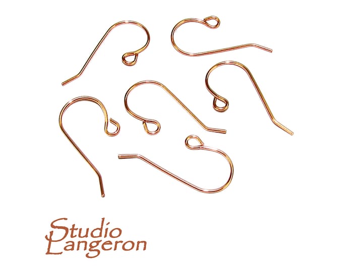 14K Rose Gold Filled Ear Wire with Loop, Rose Gold Filled, Earrings gold filled, 14K Gold filled, Jewelry making - 1 pair (2 pieces)