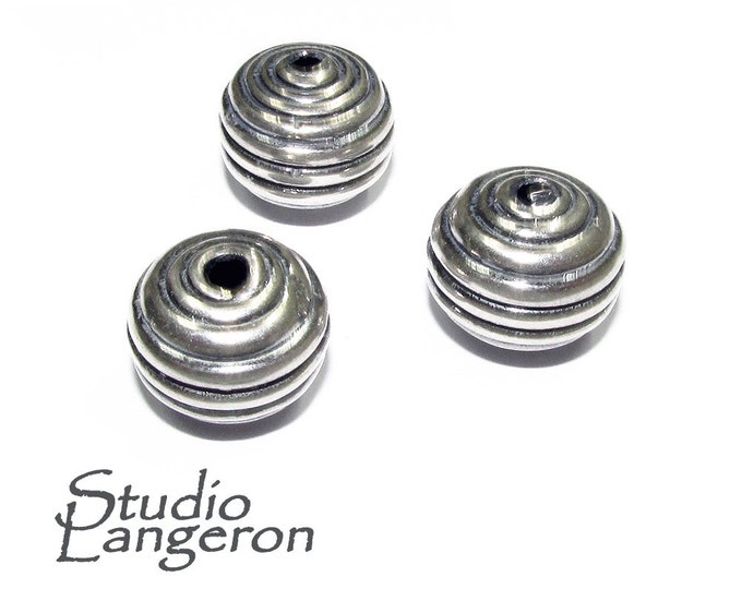 925 sterling silver handmade beads BB09, silver beads, Jewelry making, handmade beads, decorative bead, Original bead, Large beads - 1 piece