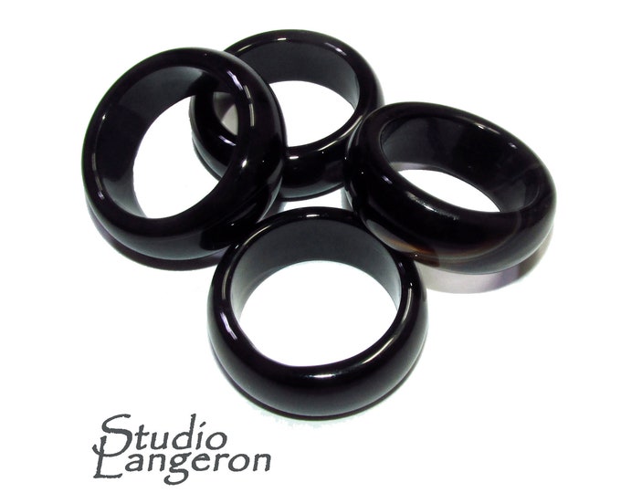 Natural Black onyx band Ring size 4, 4 1/2, 6, 6 1/2, 7, 7 1/2, 8, 8 1/2, 9, 9 1/2, 10, Black onyx stone ring, Band Rings, Gemstone ring