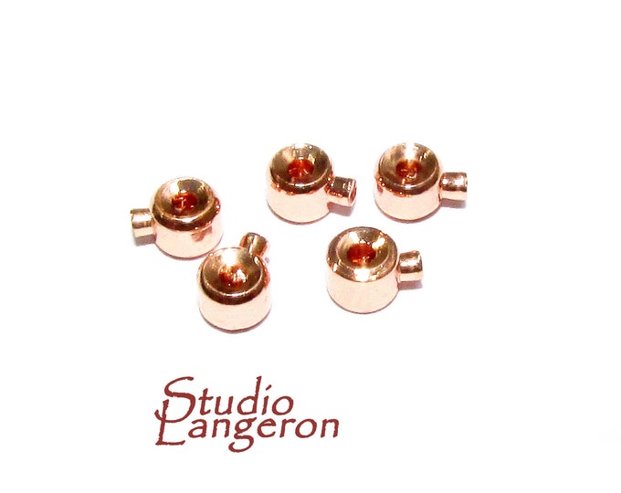 14K Rose Gold filled Crimp Bead one-touch size 3.2x2.5mm, One-touch crimp beads, Jewelry making, Gold filled, Gold filled beads - 1 piece