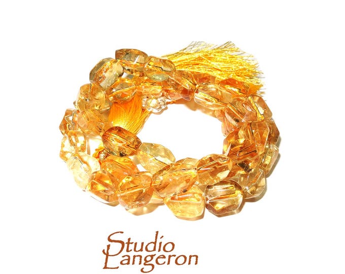 SALE!  Natural Citrine freeform Beads 11x8mm 1 strand 28cm (11 inch) long, Natural Citrine, Jewelry making - 1 strand