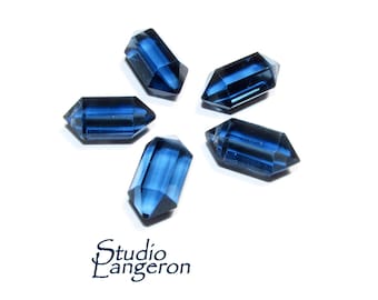 Natural Blue topaz Faceted Crystal Point beads size 14x7mm, Blue topaz Gemstone, Jewelry making, Natural Gemstone Faceted beads - 1 piece