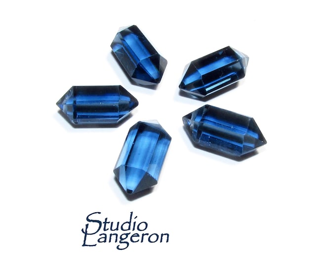 Natural Blue topaz Faceted Crystal Point beads size 14x7mm, Blue topaz Gemstone, Jewelry making, Natural Gemstone Faceted beads - 1 piece