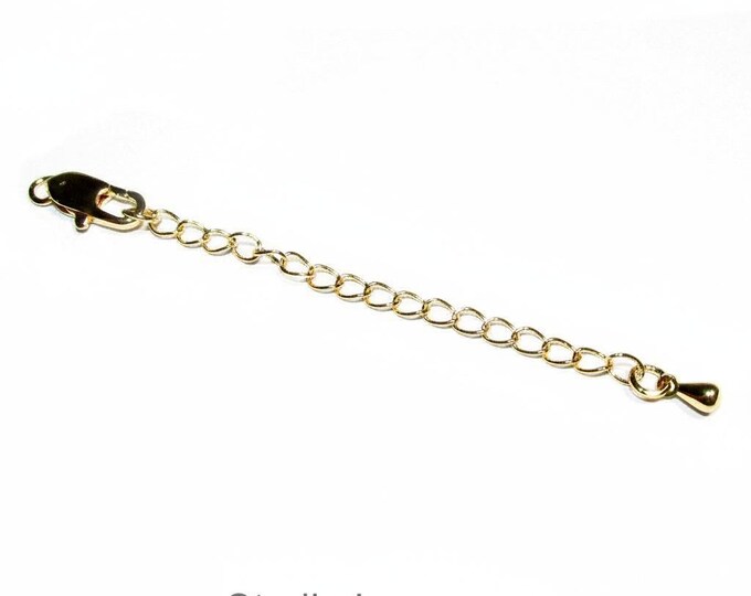 14K Gold Filled Extension Chain size 6.5cm, oval chain 5.0x3.0mm, lobster clasp 12mm, bead 4.5mm - 1 piece