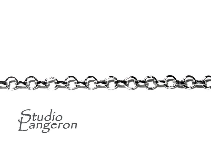 1.2 mm 925 Sterling Silver rolo cable chain diamond cut, Shiny chain, Jewelry making, silver chain rolo, silver chain - 1 Ft (30 cm)