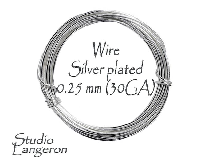 ON SALE!!! 4.5 meters (15 Ft) Silver Plated wire 30 Gauge Non Tarnish, Wire Wrapping, Jewelry making, Silver Plated wire, Silver Plated