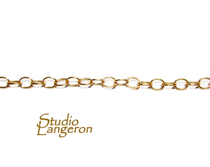 14/20 Yellow Gold-Filled 3.8mm Oval Chain, Gold filled chain, Jewelry making, Oval Chain, 14/20 Gold Filled - 1 Ft (30 cm)
