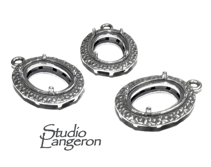 925 sterling silver blank pendant with setting 10х14 mm, pendant silver, base pendant, bezel cup, blank pendant, setting silver - 1 piece