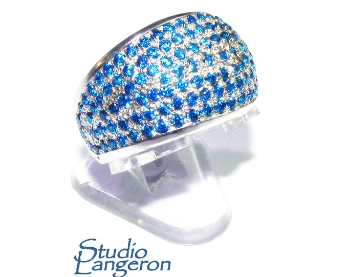 Statement Blue topaz ring 925 sterling silver size 7, Handmade ring, single copy, 925 Silver ring, Blue topaz, ring, gemstone, blue ring