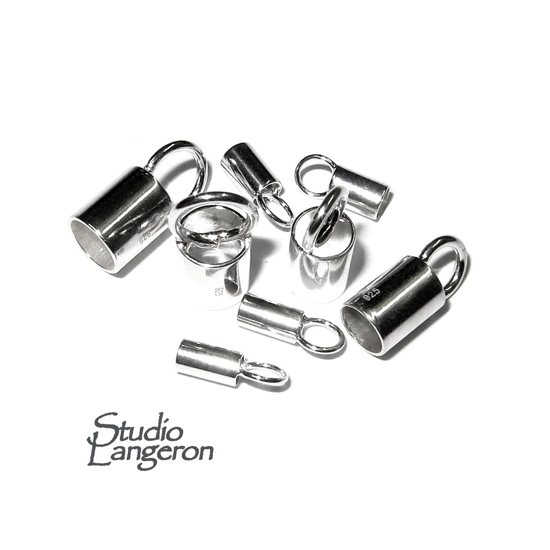 925 Sterling Silver Tube End Caps Size 0.858.0 Mm, Silver End Cap, End Cap, Jewelry Making