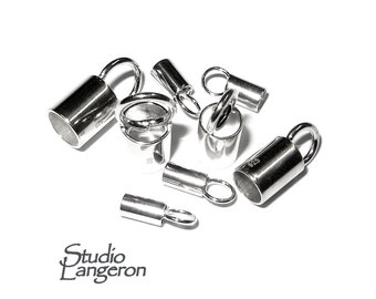 925 sterling silver Tube End Caps size 0.85-8.0 mm, silver end cap, end cap, Jewelry making, tube end caps, 925 silver - 1 pair (2 piece)