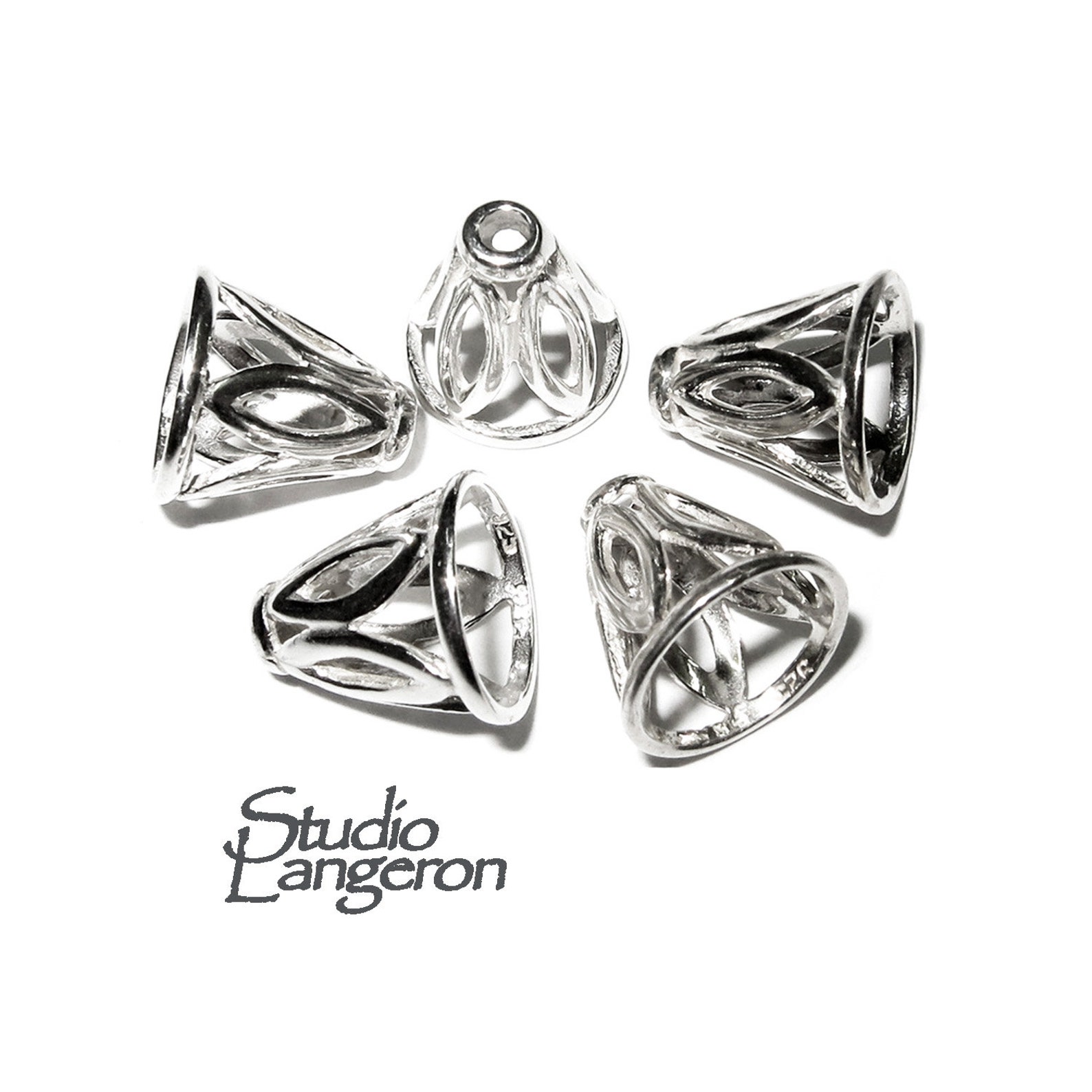 925 Sterling Silver Bead Cones Beading Beading Cones Cones Etsy