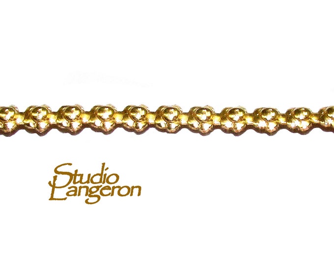 14K Yellow Gold filled Gallery wire, Bezel wire, Gallery ribbon, Gallery pattern, Gold Filled Wire, Jewelry making, Setting - 4 inch (10 cm)